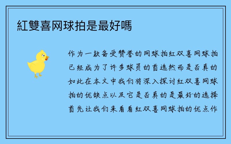 紅雙喜网球拍是最好嗎