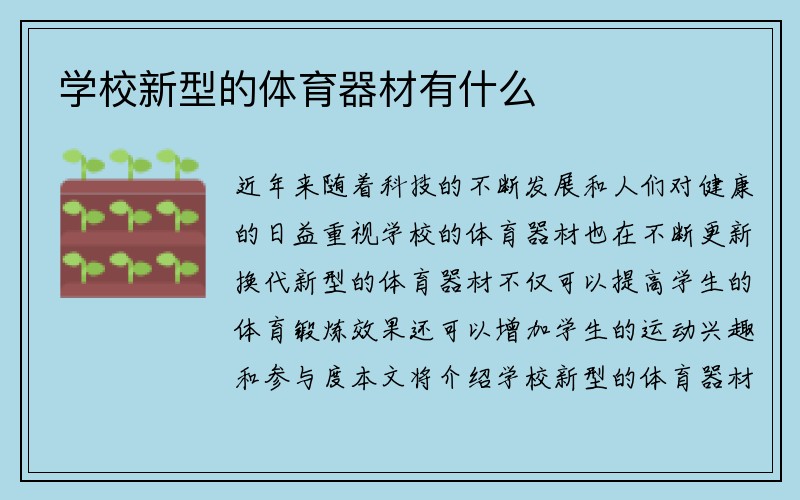 学校新型的体育器材有什么