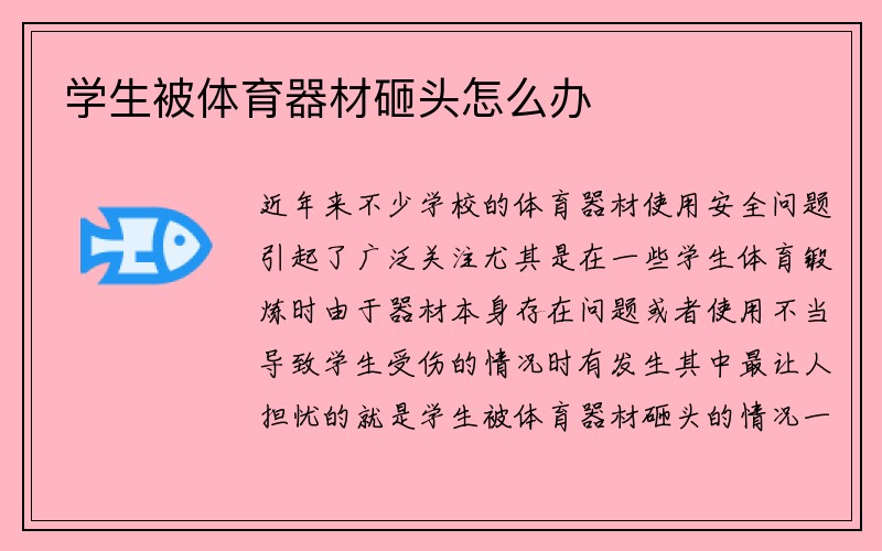 学生被体育器材砸头怎么办